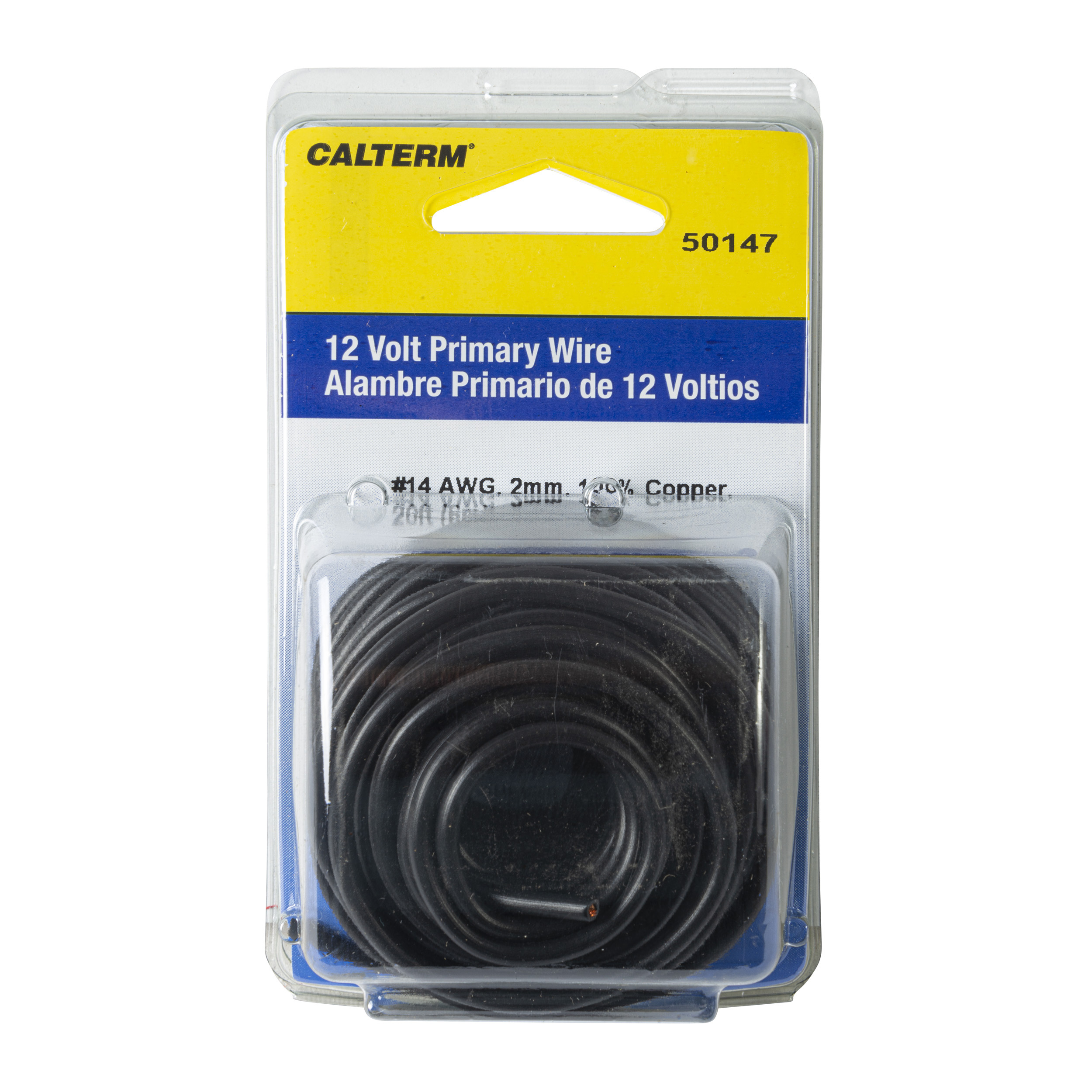 Calterm 50147 Electrical Primary Wire Black 20 ft. 14 AWG 